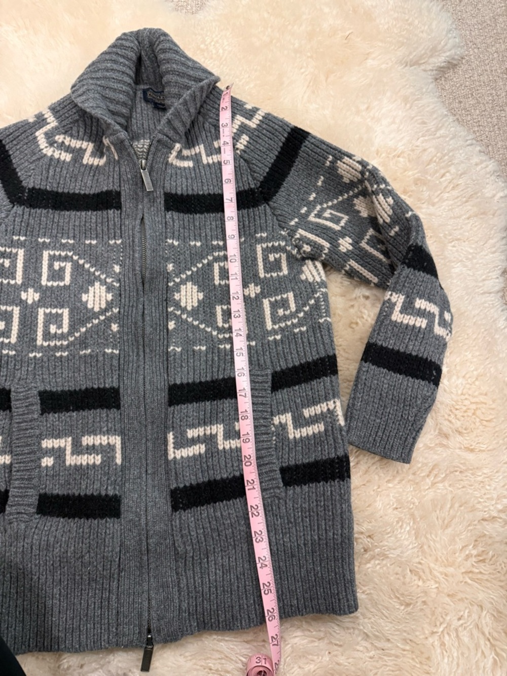 Pendleton westerley wool cardigan women’s grey XS zip front “the dude” sweater - Picture 7 of 8